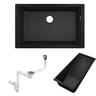 Hansgrohe S510-U660 Tezgah Altı Granit Eviye 660 Grafit Siyah + Sifon Takımı + Eviye Süzgeci