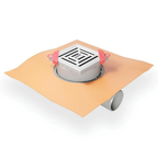 Hüppe MasterX Yalıtımlı Noktasal Su Gideri 10 x 10 cm Mat Yandan Çıkışlı