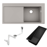 Hansgrohe S514-F450 Ankastre Granit Eviye Sol Damlalık Beton Grisi + Sifon Takımı + Süzgeç