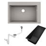 Hansgrohe S51 S510-F660 Ankastre Granit Eviye Beton Grisi + Sifon Takımı + Eviye Süzgeci