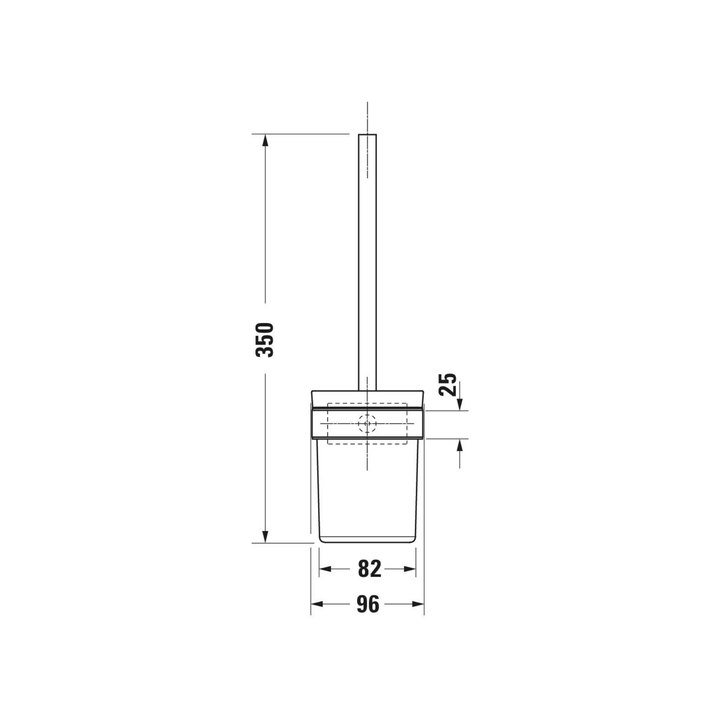 Duravit Karree Duvardan Klozet Fırçası — Teknik çizim