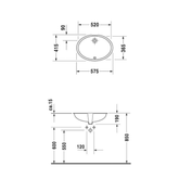 Duravit Dune Tezgah Altı Lavabo 57 cm