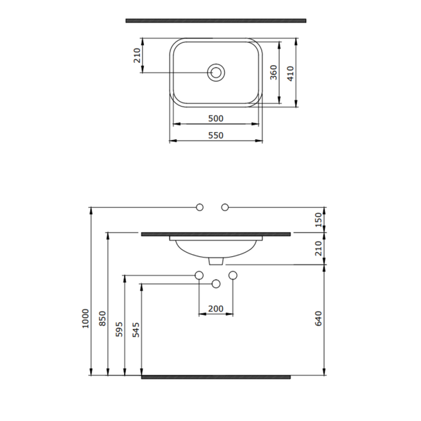 Bocchi Scala Arch Mat Antrasit Tezgah Altı Lavabo 55 cm