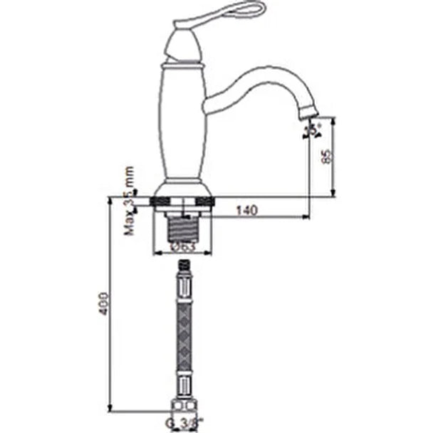 Newarc Golden Lavabo Bataryası Krom/Altın