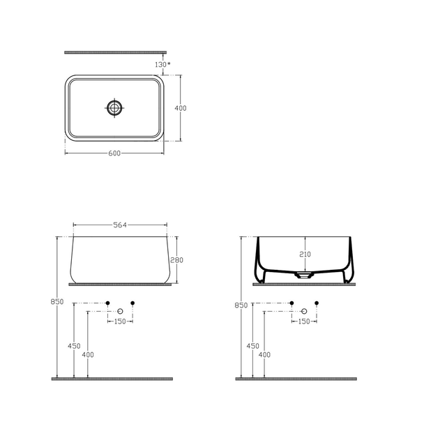 Isvea Allegro Fildişi 60 cm Tezgah Üstü Monoblok Lavabo