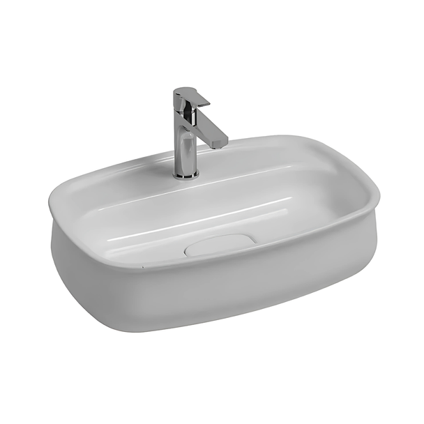 Isvea Fluido Mat Beyaz Tezgah Üzeri Çanak Lavabo 60 cm Bas-Aç