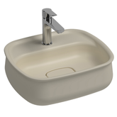 Isvea Fluido Fildişi Tezgah Üzeri Çanak Lavabo 47 cm Bas-Aç Set