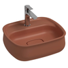 Isvea Fluido Terracotta 47 cm Tezgah Üzeri Çanak Lavabo Bas-Aç Set
