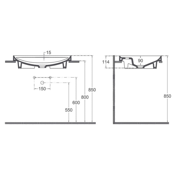 Isvea Infinity İnset Batarya Delikli Lavabo