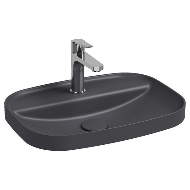 Isvea Infinity İnset Antrasit Batarya Delikli Lavabo 55 cm