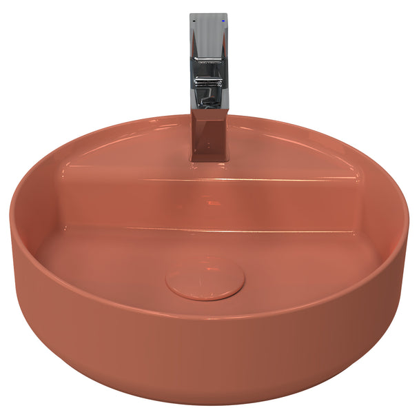 Isvea Infinity Terracotta Batarya Delikli Tezgah Üzeri Lavabo 42 cm
