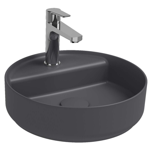 Isvea Infinity 42 cm Antrasit Batarya Delikli Tezgah Üzeri Lavabo