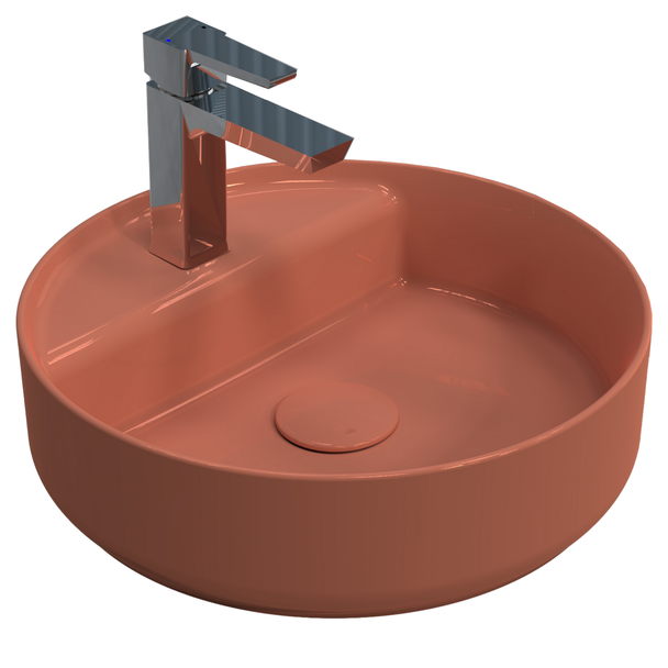 Isvea Infinity Terracotta Batarya Delikli Tezgah Üzeri Lavabo 42 cm