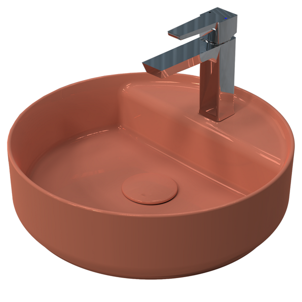 Isvea Infinity Terracotta Batarya Delikli Tezgah Üzeri Lavabo 42 cm