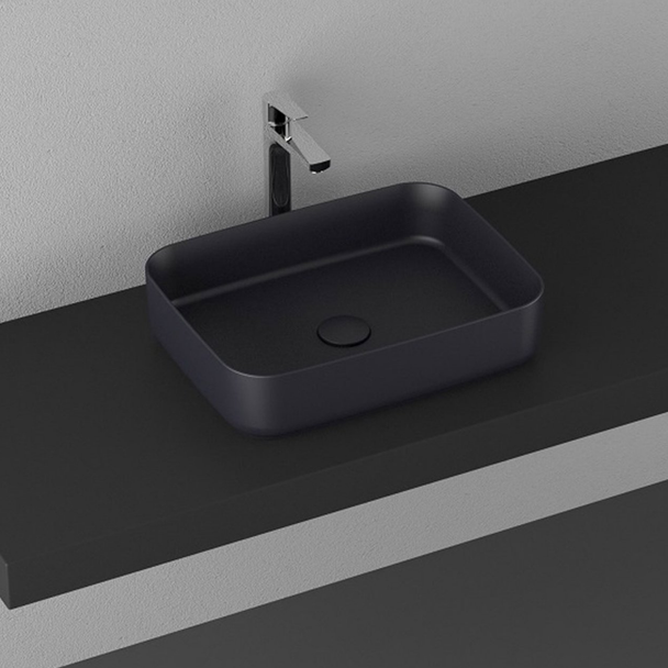 Isvea Infinity Antrasit Tezgah Üzeri Lavabo 50 cm