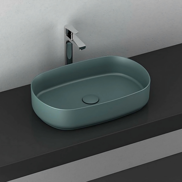 Isvea Infinity Tezgah Üzeri Lavabo 55cm Petrol Yeşili