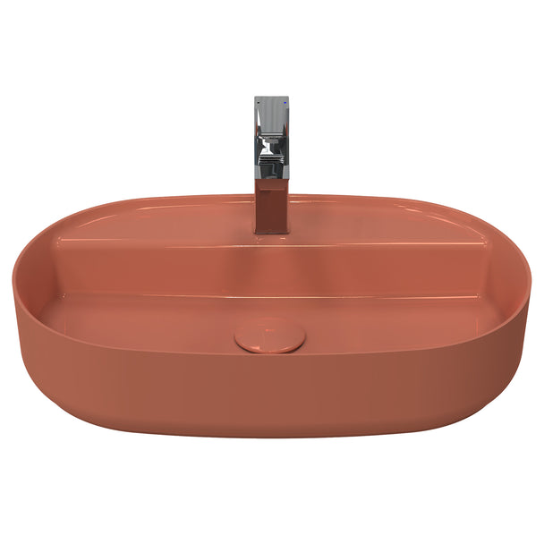 Isvea Infinity Terracotta Batarya Delikli Tezgah Üzeri Lavabo 60 cm