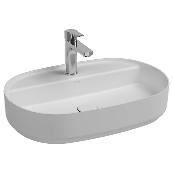 Isvea Infinity Mat Beyaz Batarya Delikli Tezgah Üzeri Lavabo 60 cm