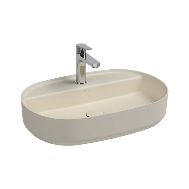 Isvea Infinity Fildişi Batarya Delikli Tezgah Üzeri Lavabo 60 cm