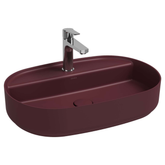 Isvea Infinity Rustik Bordo Batarya Delikli Tezgah Üzeri Lavabo 60 cm