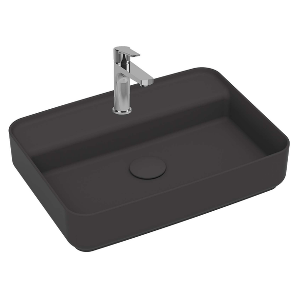 Isvea Infinity 55 cm Antrasit Batarya Delikli Tezgah Üzeri Lavabo