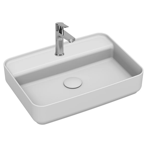 Isvea Infinity Beyaz 55 cm Batarya Delikli Tezgah Üstü Lavabo