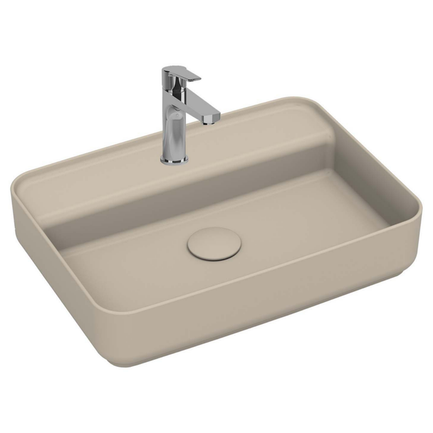 Isvea Infinity Fildişi Batarya Delikli Tezgah Üzeri Lavabo 55 cm
