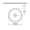 Isvea Artısan Edition Rombo Tezgah Üzeri Lavabo 36 cm Stone Grey
