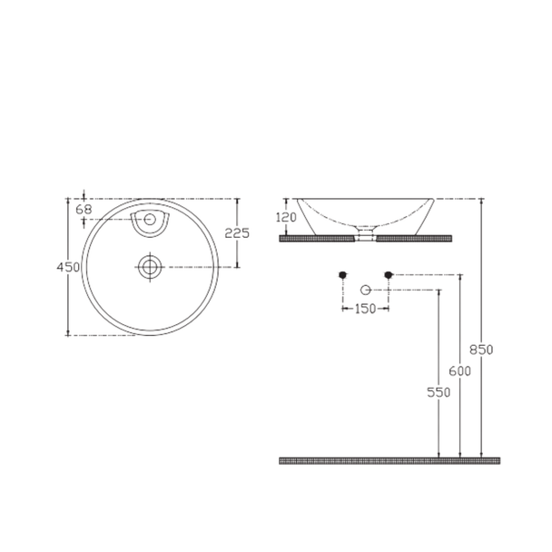 Isvea SistemaY 45 cm Tezgah Üstü Lavabo