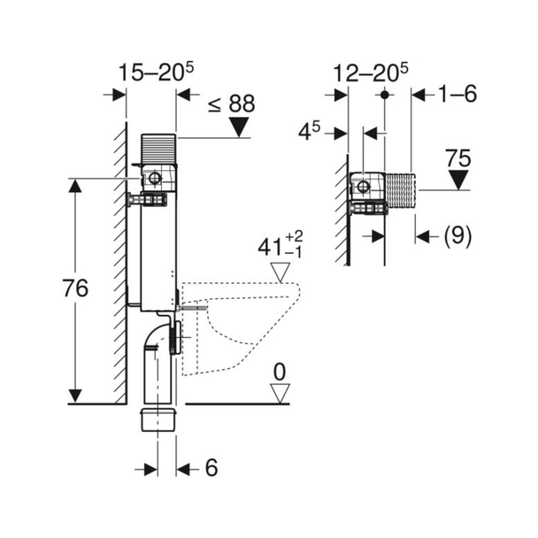 Geberit Alpha Gömme Rezervuar 12 cm - 82 cm