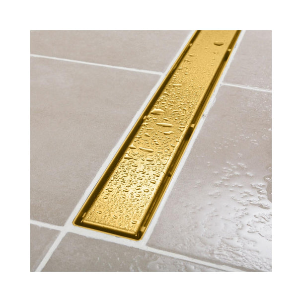 Sukar Line/6 60 cm Altın Plain Izgaralı Lineer Duş Kanalı