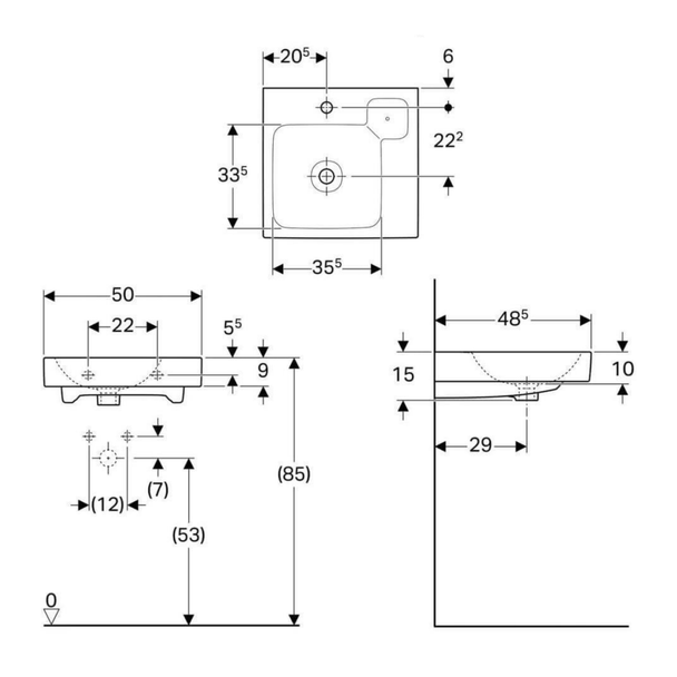 Geberit iCon Lavabo Sabunluklu 50 cm
