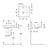 Geberit iCon Lavabo Sabunluklu 50 cm
