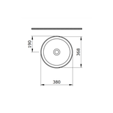 Bocchi Sottile Slim Line Tezgah Üstü Lavabo 38 cm Yuvarlak Mat Siyah