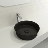Bocchi Sottile Slim Line Tezgah Üstü Lavabo 38 cm Yuvarlak Mat Siyah