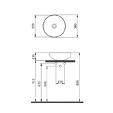 Bocchi Sottile Slim Line Lavabo 38 cm Parlak Bisküvi