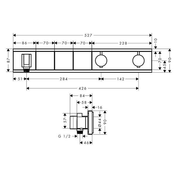 Hansgrohe RainSelect Termostatik Ankastre Banyo Bataryası 3 Çıkış Krom