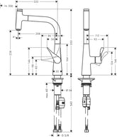 Hansgrohe Metris Select M71 Eviye Bataryası 240 1 Jet Paslanmaz Çelik