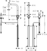 Hansgrohe Metris Select M71 Eviye Bataryası 2Jet Spiralli (2-Delikli)