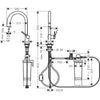 Hansgrohe Aqittura M91 Siyah Eviye Bataryası 210 Filtre Sistemi Çekilebilir Gaga 1jet, Başlangıç Kiti