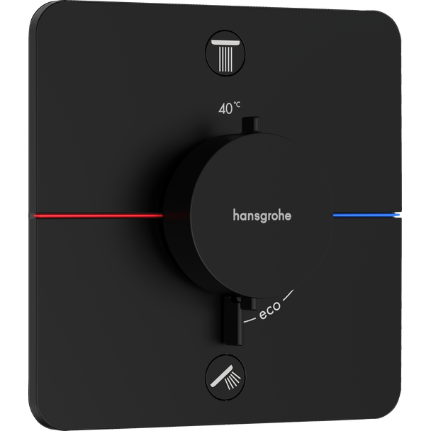 Hansgrohe ShowerSelect Comfort Q Termostat Ankastre 2 Çıkış Satin Siyah