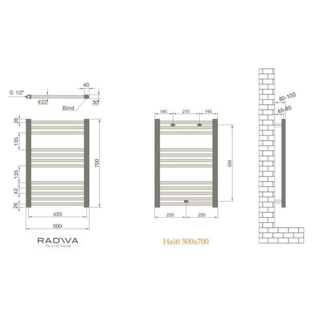 Radiva Haiti Havlupan 500 x 700 Düz Mat Siyah