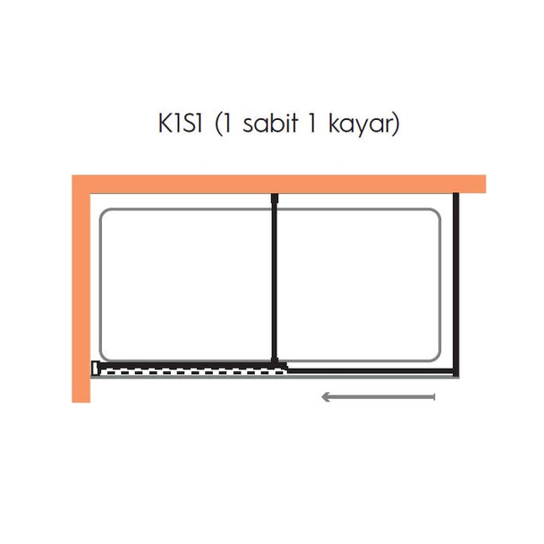 Hüppe Vita Minimal KY C K1S1 T Ön Cephe Duşakabin Şeffaf Cam