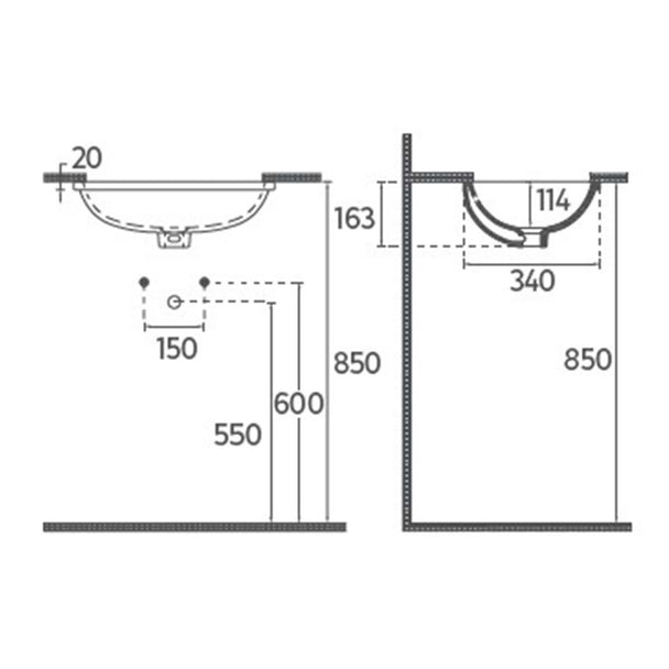 Isvea Soluzione 45 cm Tezgah Altı Lavabo