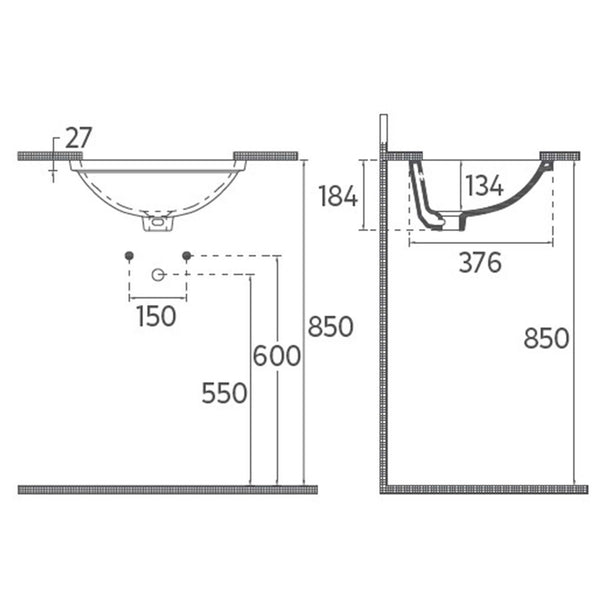 Isvea Soluzione 46 cm Tezgah Altı Lavabo