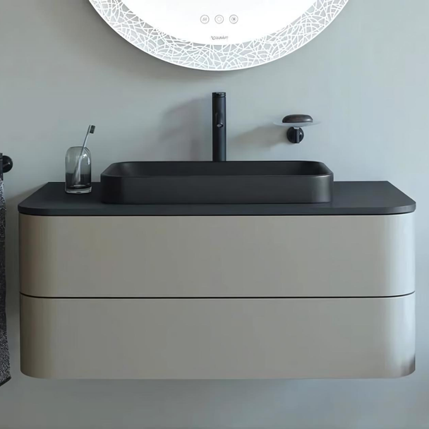 Duravit Happy D.2 Tezgahüstü Lavabo 40 cm  Antrasit Mat alan görseli 2