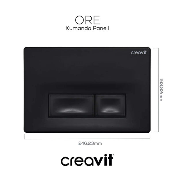 Creavit Ore Mat Siyah Boyalı Kumanda Paneli