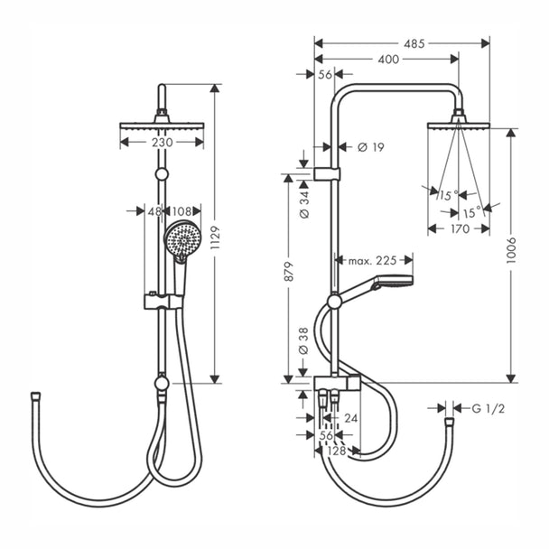 Hansgrohe Vernis Shape Duş Kolonu 230 1 Jet Reno