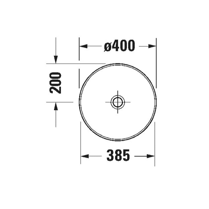Duravit Sivida DuroCast Çanak Lavabo 40 Cm Beyaz Yeşil — Teknik çizim
