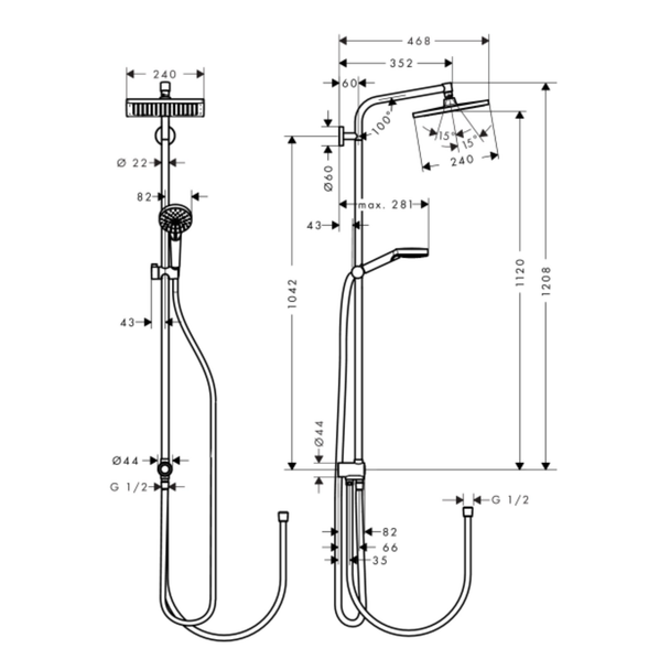 Hansgrohe Crometta E240 Duş Kolonu